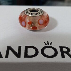 Pandora cinnamon bubbles murano glass charm, EUC